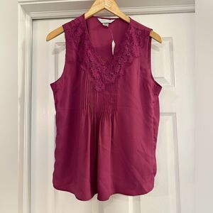 Christopher & Banks Mauve Blouse V Neck size small NWT